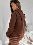 Bluza damska z kapturem 042TLR - brązowa