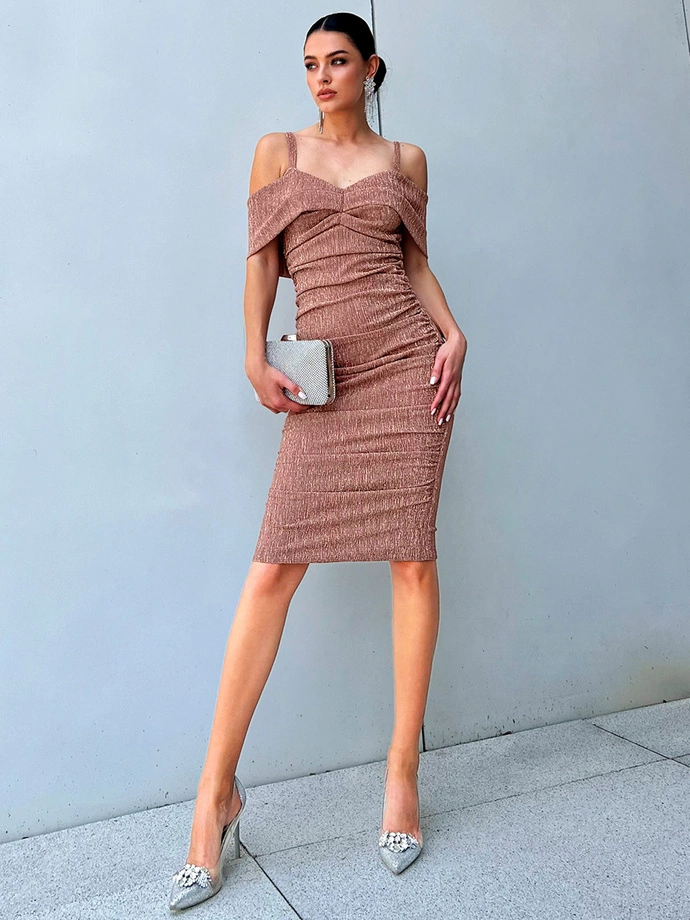 Sukienka midi GEORGINIA DLR148 - złota