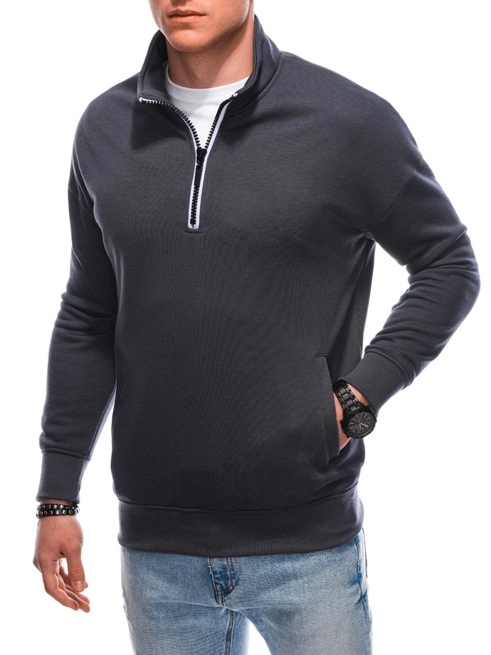 Bluza męska ze stójka rozpinaną na suwak V7 1353B - grafitowa