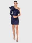 Sukienka mini MARCELLA DLR131- granatowy