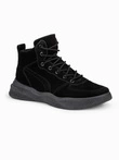 Buty męskie sneakersy wysokie - czarne V3 T380