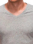 T-shirt męski basic V-neck EM-TSBS-0101 - szary melanż V4