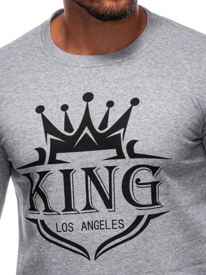 Bluza męska bez kaptura 1680B - szara