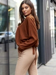 Bluzka damska 021LLR - brązowa