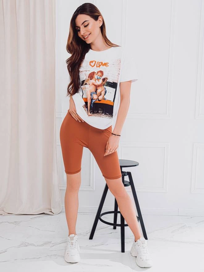 Spodenki damskie kolarki 003WLR - brązowe