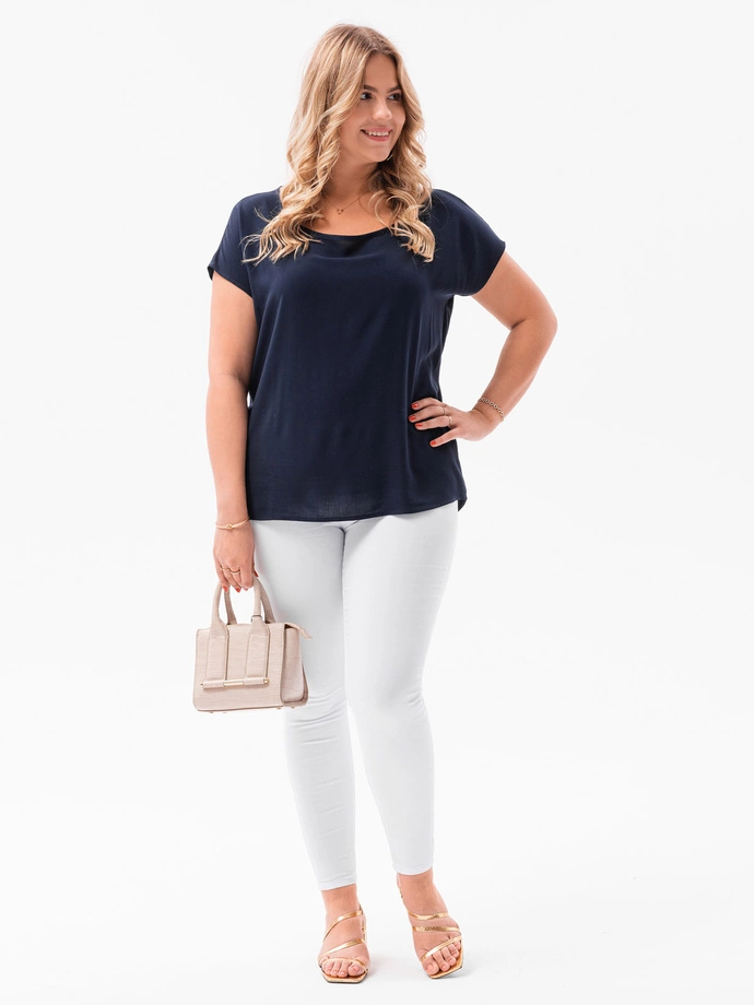 Bluzka damska Plus Size 016LLR - granatowa