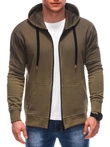 Bluza męska rozpinana z kapturem OM-SSWS-0127 - oliwkowa V2