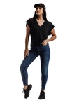T-shirt damski bez nadruku SLR087 - czarny