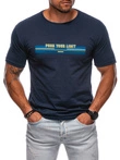 T-shirt męski z nadrukiem 1846S - granatowy
