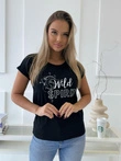 T-shirt z nadrukiem SLR095- czarny