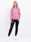Bluza damska z kapturem 002TLR - ciemnoróżowa
