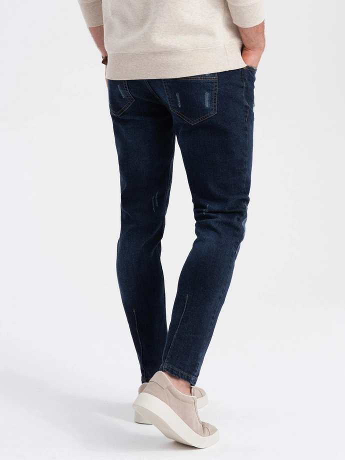 Spodnie męskie jeansowe joggery 907P - czarne