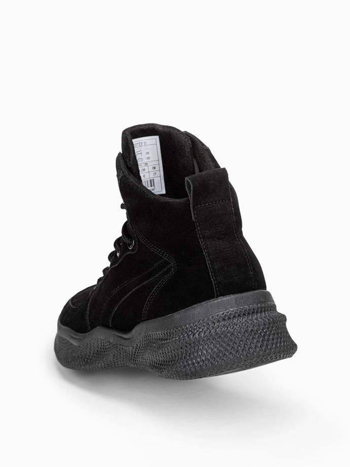 Buty męskie sneakersy wysokie - czarne V3 T380