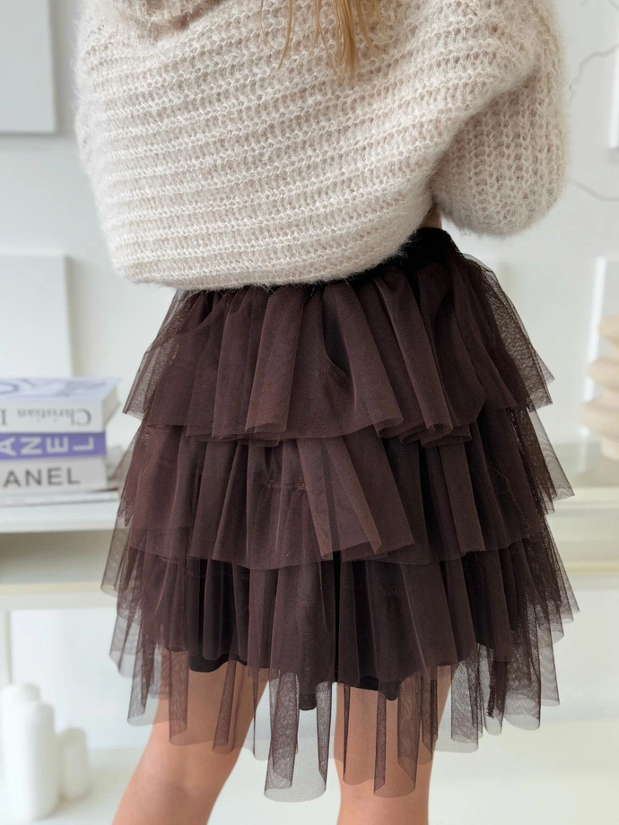 Spódnica damska GLR017 - brązowa