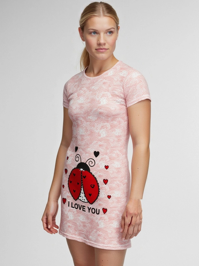 Piżama damska koszula nocna 258ULR - czerwony