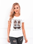 T-shirt damski z nadrukiem 058SLR - biały