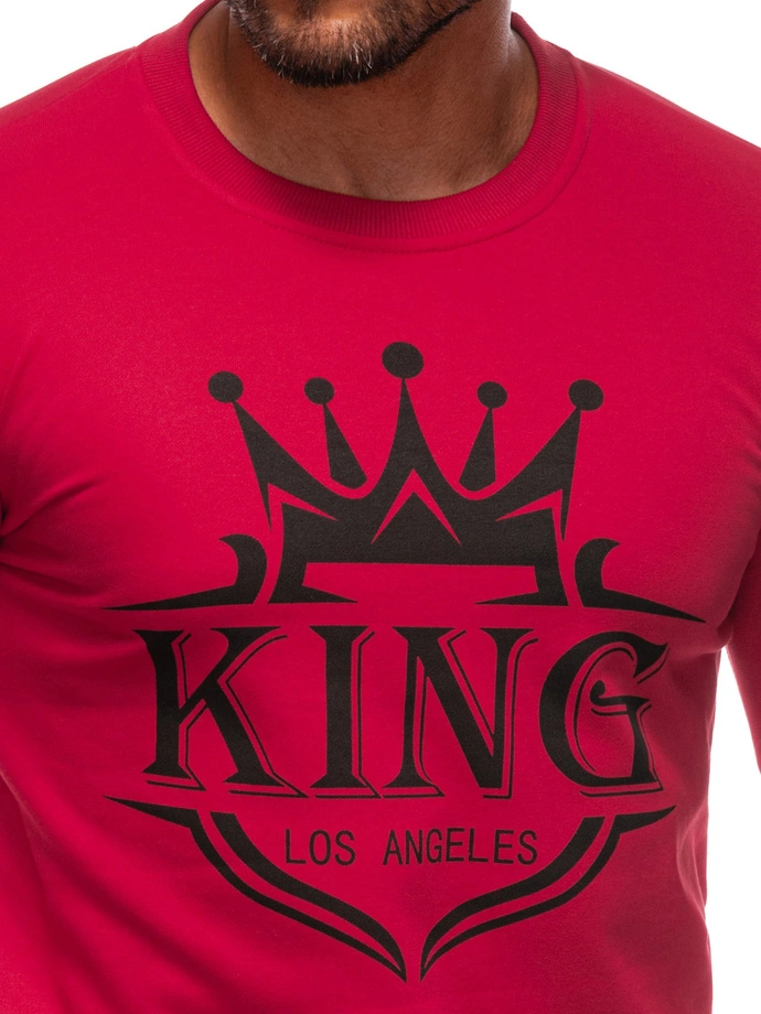 Bluza męska bez kaptura 1680B - czerwona