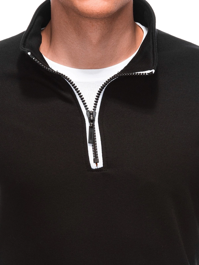 Bluza męska ze stójka rozpinaną na suwak V7 1353B - czarna