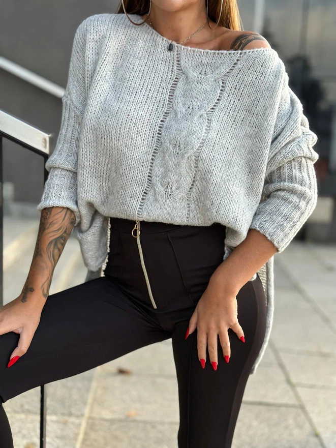 Sweter damski 024ELR - szary