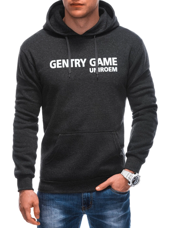 Bluza męska z kapturem 1630B - grafitowa