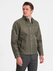 Kurtka męska biker 605C - khaki V1