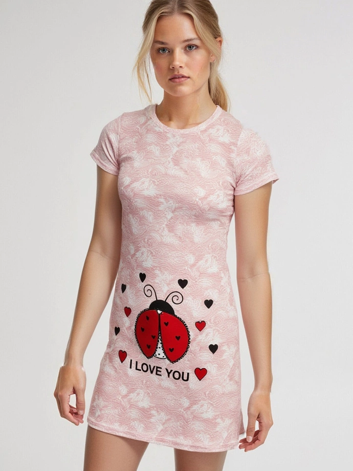 Piżama damska koszula nocna 258ULR - czerwony