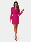 Sukienka damska mini z dekoltem w serek i szerokimi ramiączkami IMANY DLR208 - fuksja