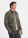 Kurtka męska biker 605C - khaki V1