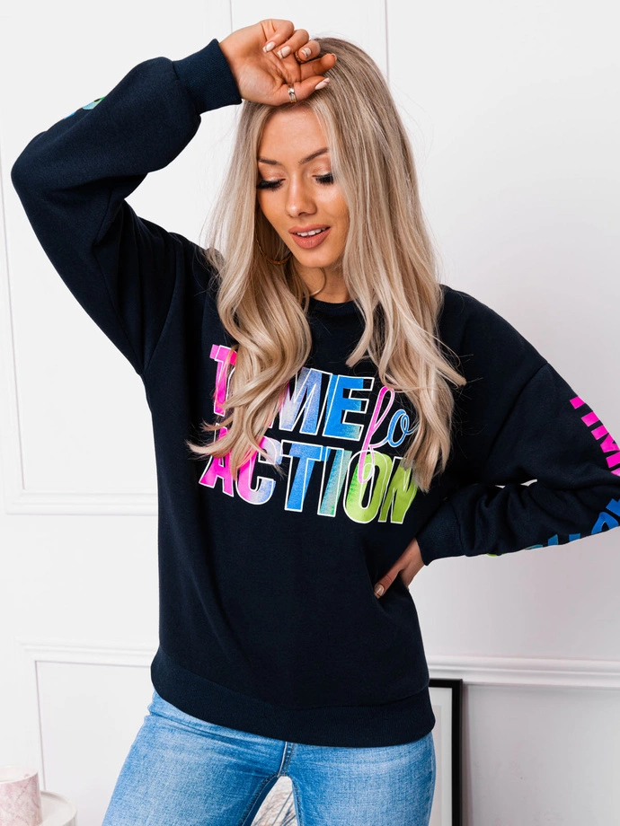 Bluza damska bez kaptura 030TLR - granatowa