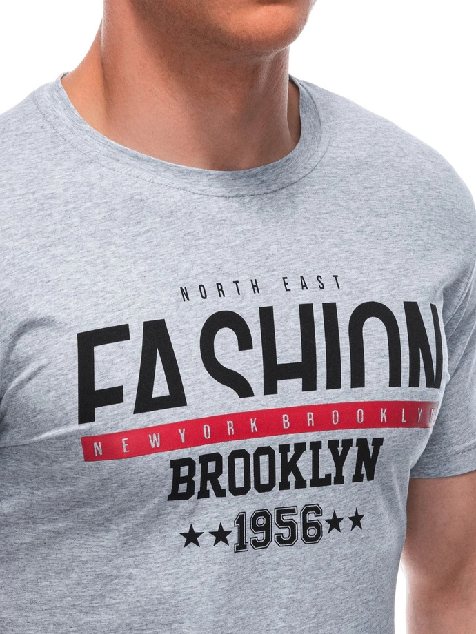 T-shirt męski z nadrukiem 1933S - szary