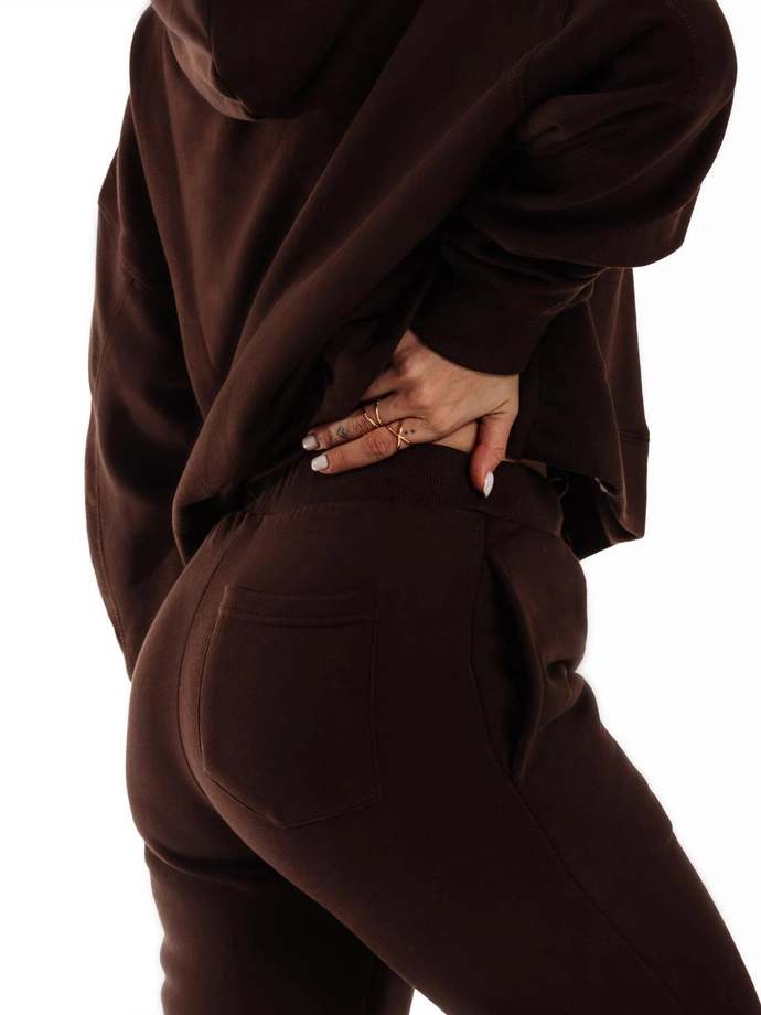 Bluza damska z kapturem TLR044 - brązowa