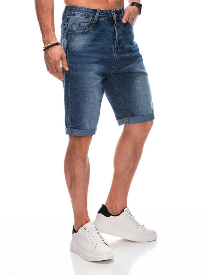 Krótkie spodenki męskie jeansowe 478W - niebieskie