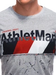 T-shirt męski z nadrukiem 1887S - szary