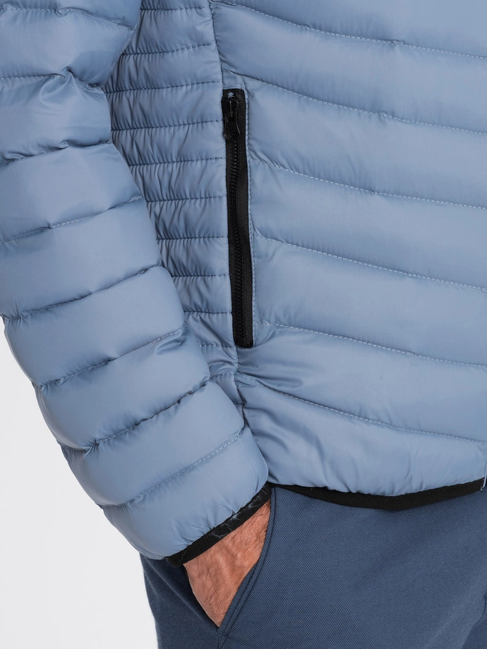 Kurtka męska pikowana 528C - jasnoniebieska V8