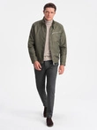 Kurtka męska biker 605C - khaki V1