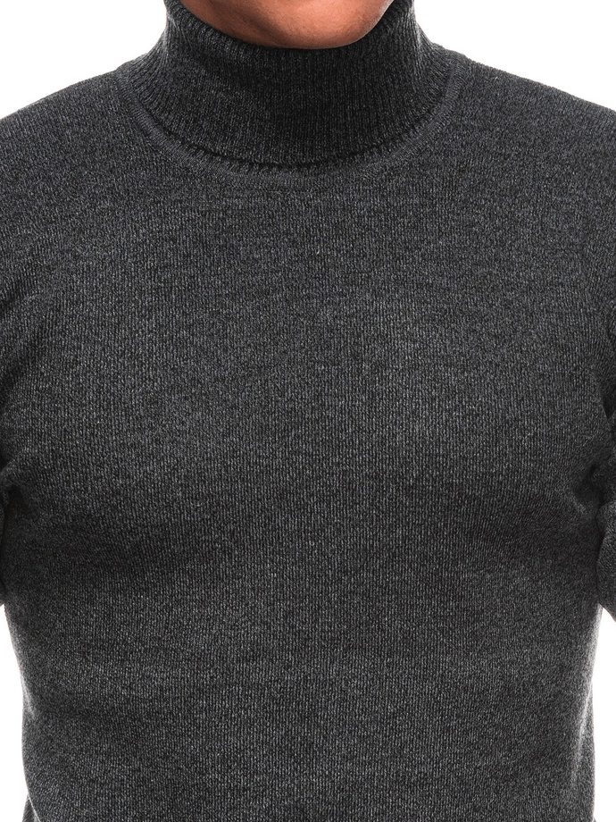 Męski zimowy sweter 249E – grafitowy
