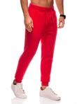 Jednolite spodnie męskie dresowe joggery BASIC – czerwone V4 EM-PABS-0108