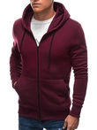 Bluza męska z kapturem 1211B - burgundowa