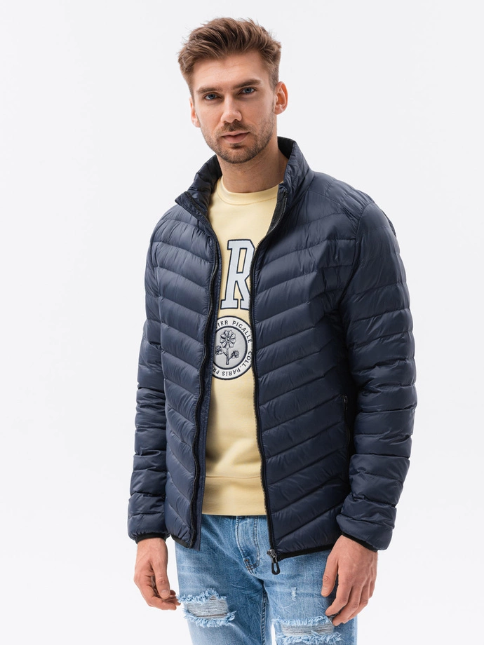 Kurtka męska wiosenna pikowana C372 - czarna