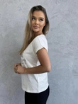 T-shirt z nadrukiem SLR095- ecru