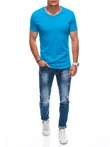 T-shirt męski basic V-neck EM-TSBS-0101 - turkusowy V7