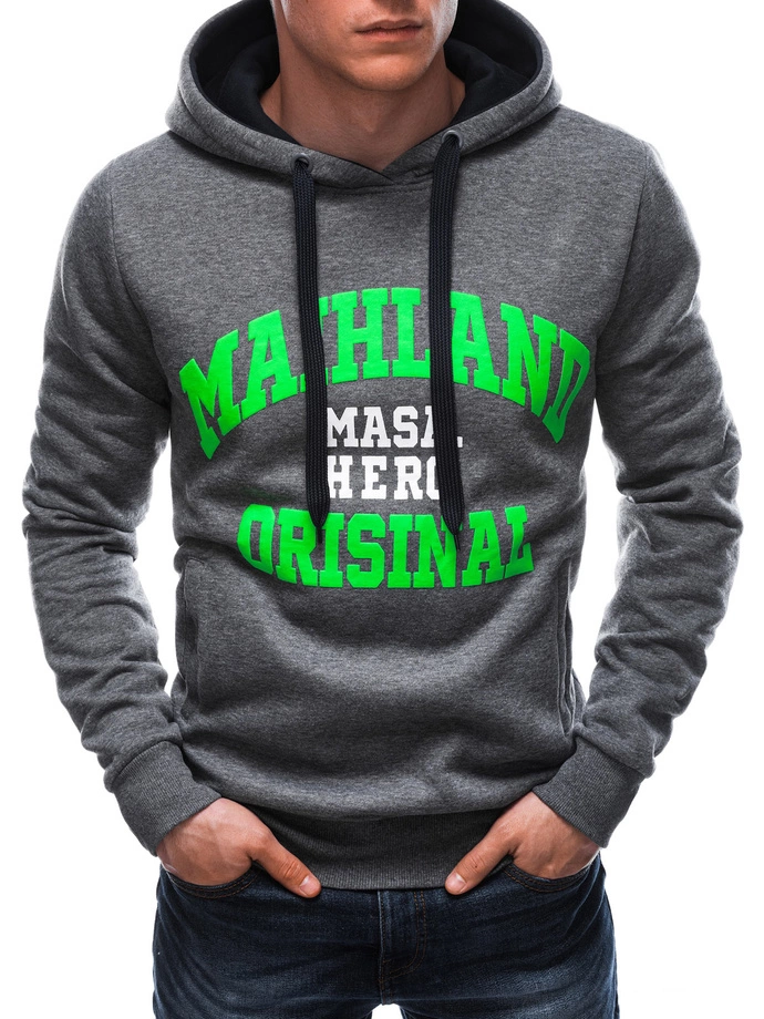 Bluza męska z kapturem 1427B - grafitowa