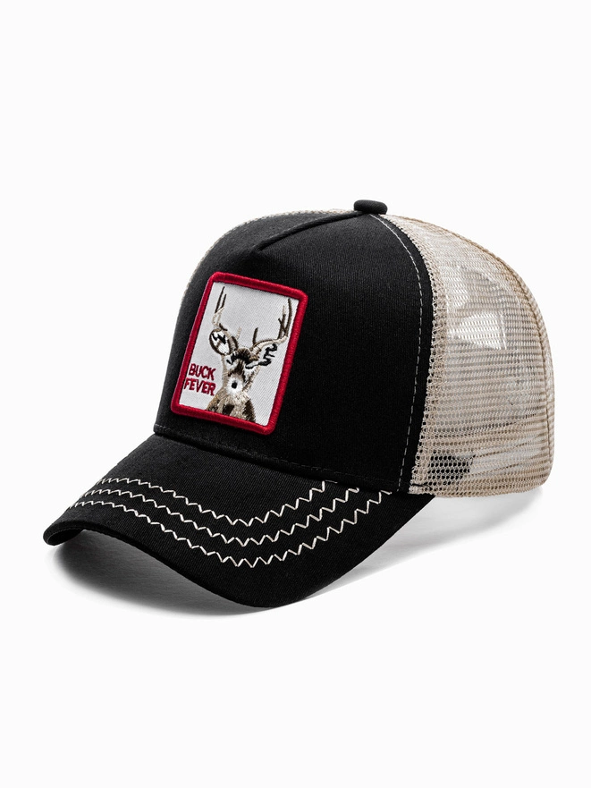 Czapka męska z daszkiem 152H - czarna