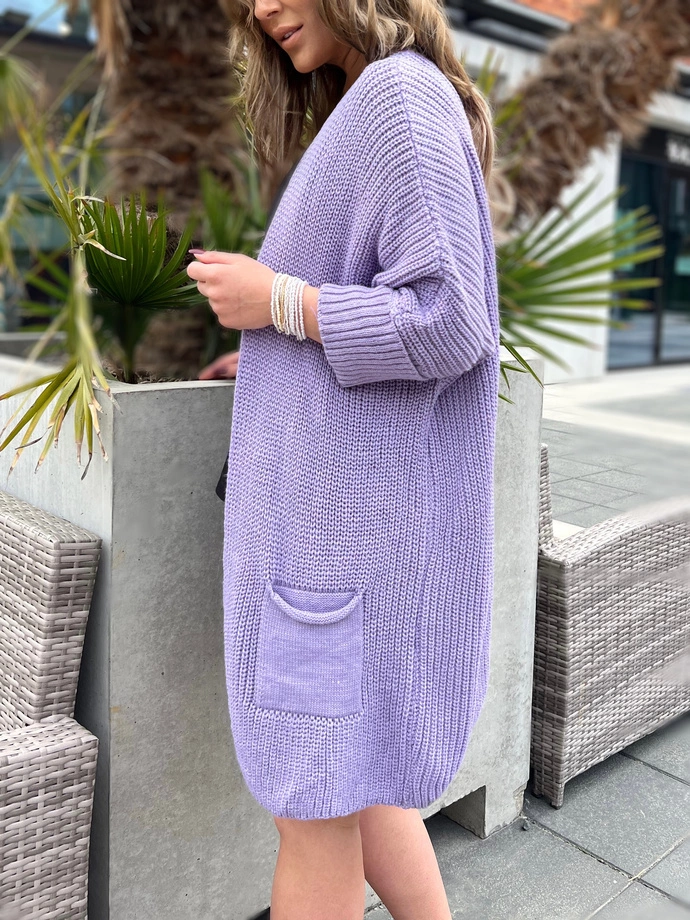 Sweter damski ELR026 - liliowy