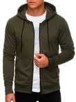 Bluza męska z kapturem 1211B - oliwkowa