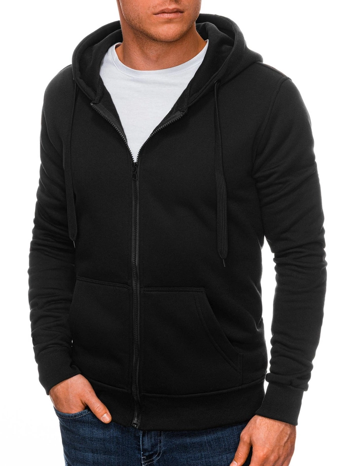 Bluza męska rozpinana z kapturem 895B - czarna