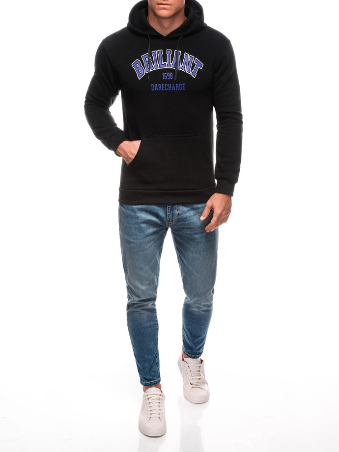 Bluza męska z kapturem 1687B - czarna