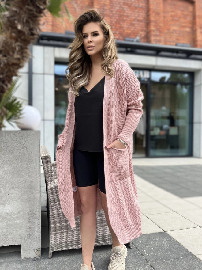 Sweter damski ELR027- koralowy