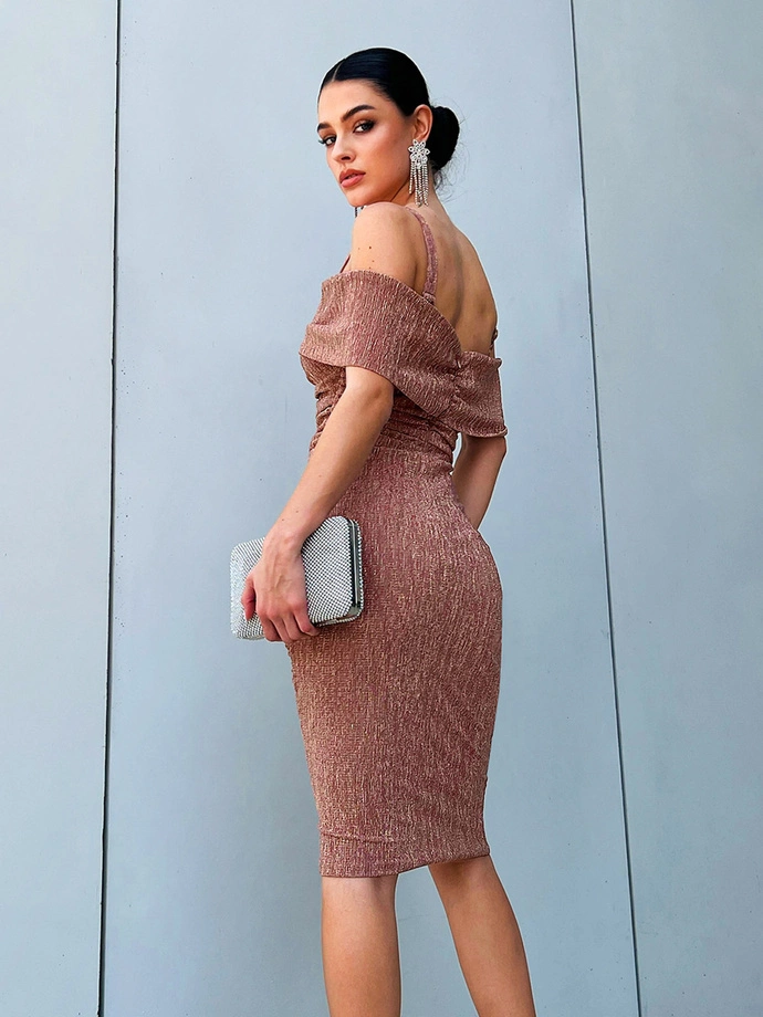 Sukienka midi GEORGINIA DLR148 - złota