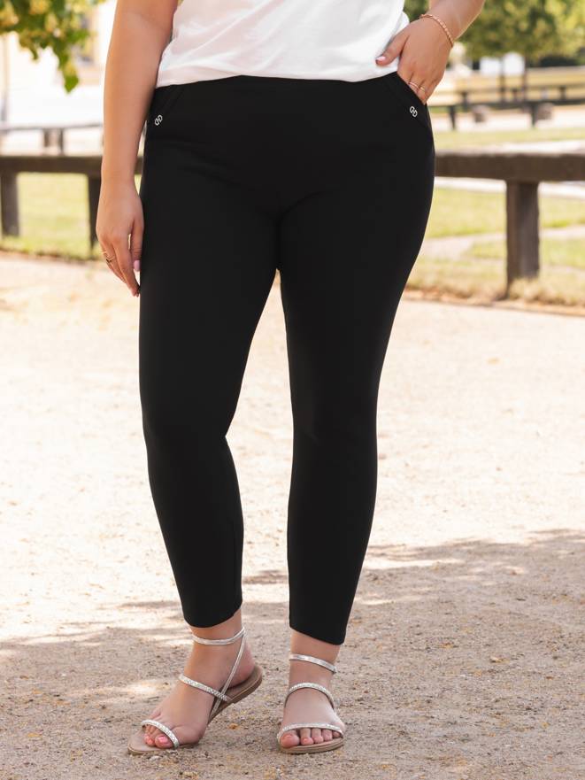 Spodnie damskie legginsy Plus Size 160PLR - czarne